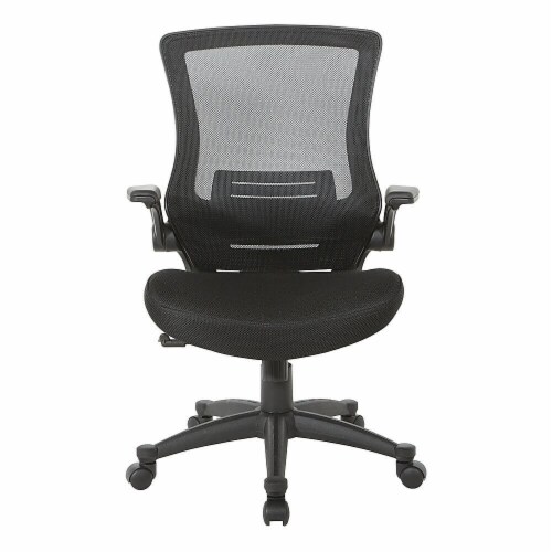 Office Star Screen Back Manager's Chair White Faux Leather