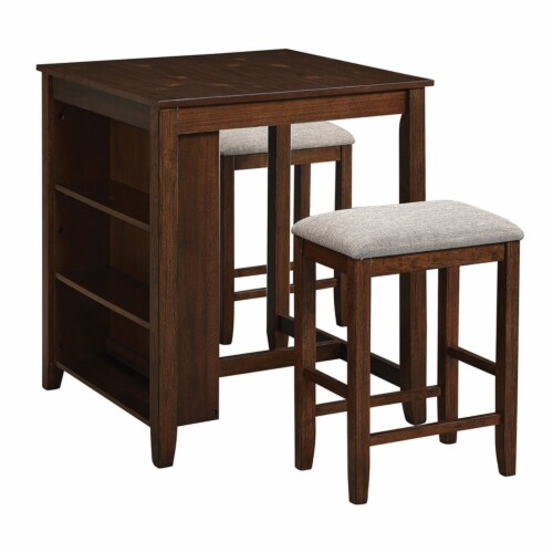 Regal Bar Height Dining Set 1 Table and 2 Stools in Walnut