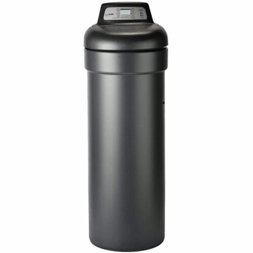 EcoPure 31,000 Grain Softener Salt & Water Saving Autosense Technology, Dark Gray Perspective: front