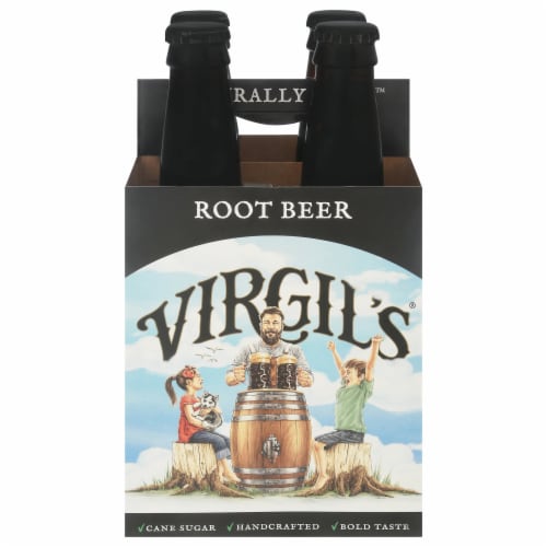 Virgil's® Root Beer Soda Bottles Perspective: front