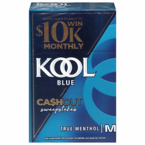 Kool Blue True Menthol Cigarettes Flip-Top Pack Perspective: front
