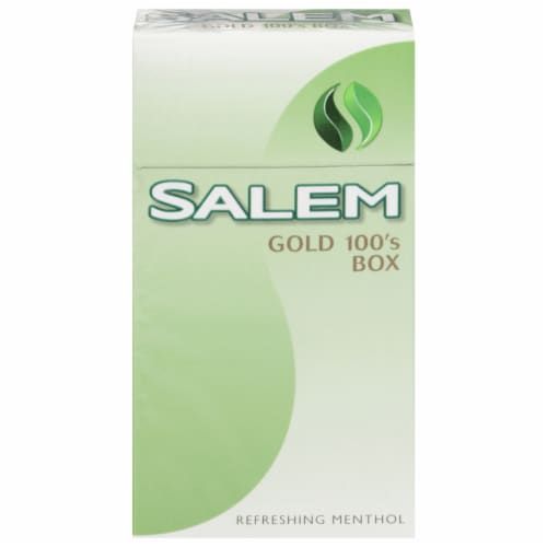 Salem Gold 100s Cigarettes Perspective: front