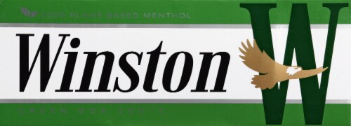 Winston Plant-Based Menthol Green Box 100's Cigarettes Perspective: front