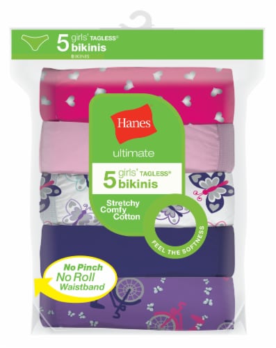 Hanes® Girls' tagless® Bikinis - Assorted Perspective: front
