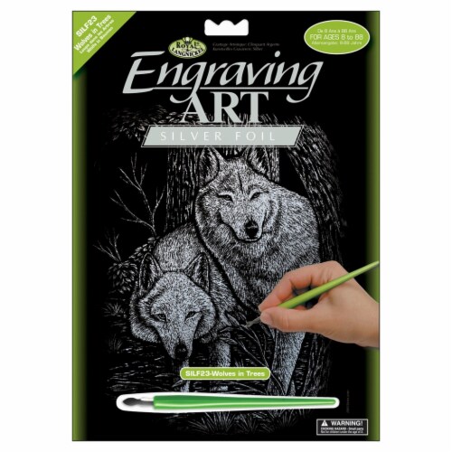 Royal & Langnickel(R) Silver Foil Engraving Art Kit 8 X10 Wolves In