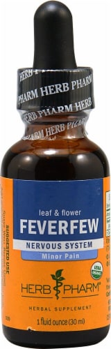 Herb Pharm Organic Feverfew Nervous System Herbal Supplement Perspective: front