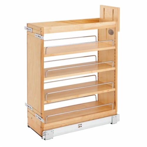 Rev-A-Shelf 448-BCSC-8C 8 Inch Base Pullout Soft Close Cabinet Storage Organizer Perspective: front
