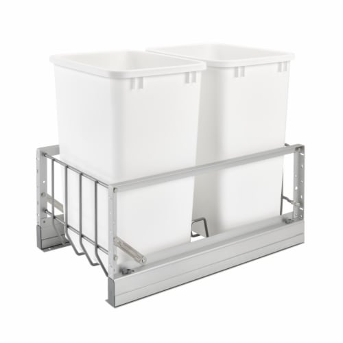 Rev-A-Shelf Single Pull Out 35 Qt Trash Can for Kitchen Cabinets