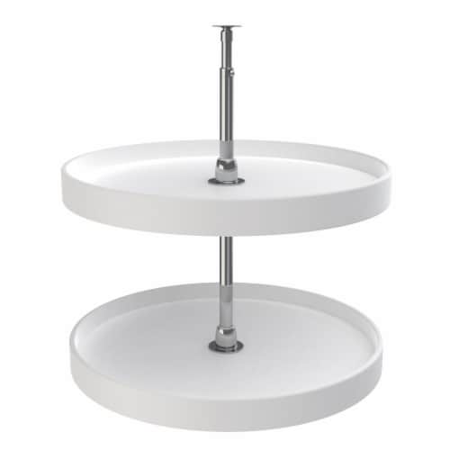 Rev-A-Shelf 6072-24-11-52 24 Inch 2 Tier Full Circle Lazy Susan, White Polymer Perspective: front