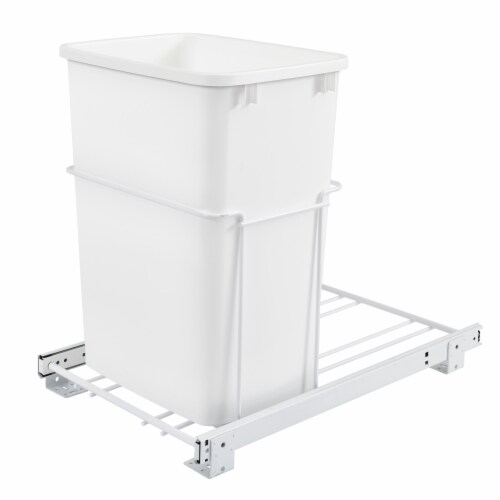 Rev-A-Shelf Single Pull Out 35 Qt Trash Can for Kitchen Cabinets