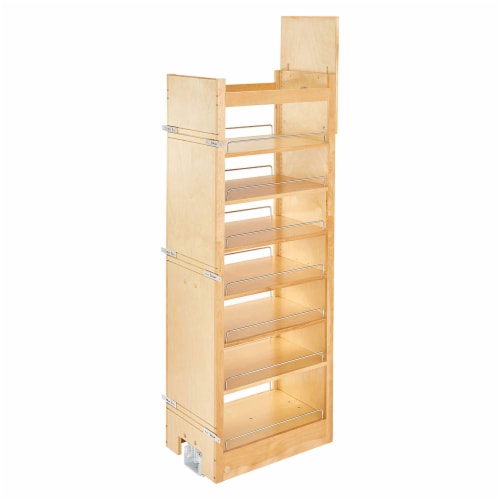 Rev-A-Shelf 448-TP58-14-1 6 Shelf Cabinet Pantry Drawer Organizer, Natural Maple Perspective: front