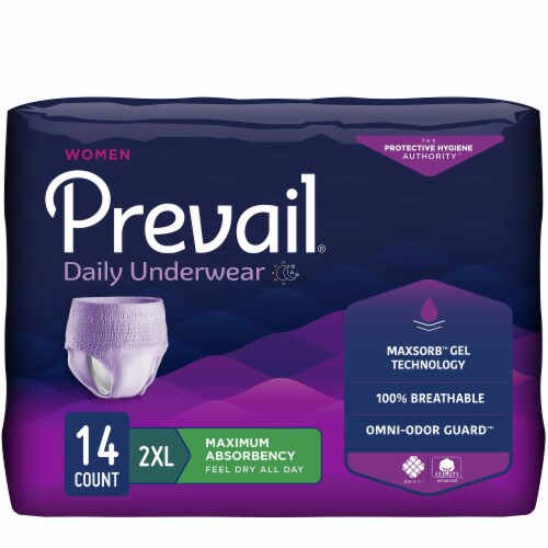 Prevail For Women Daily Disposable Underwear Female 2X-Large