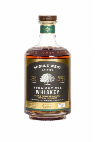 Middle West Spirits Straight Dark Pumpernickel Rye Whiskey Perspective: front