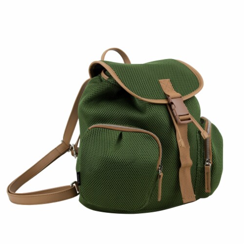 Bodhi Drawstring Flap Backpack - Army Green Perspective: front