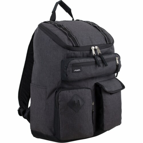 Fuel Wide Mouth Cargo Backpack - Black Chambray Perspective: front