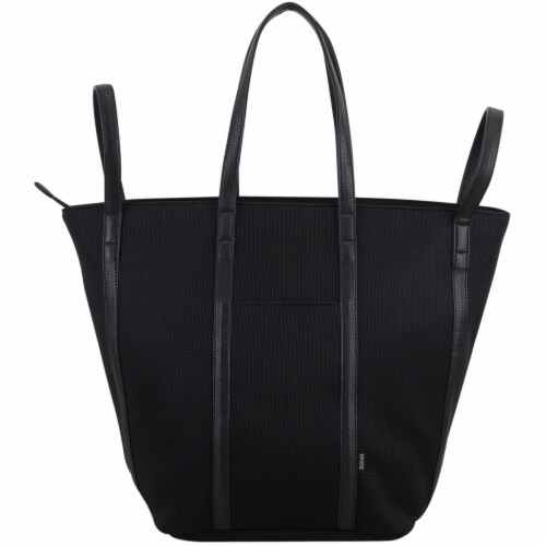 Bodhi Large Waffle Mesh Fashion Tote - Black Perspective: front