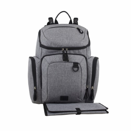 Bodhi Baby Wooster Street Diaper Backpack - Mid-grey Chambray Perspective: front