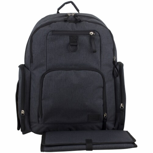 Bodhi Baby Bond Street Diaper Backpack - Black Chambray Perspective: front