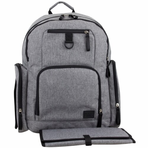 Bodhi Bond Street Backpack Diaper Bag - Grey Chambray Perspective: front