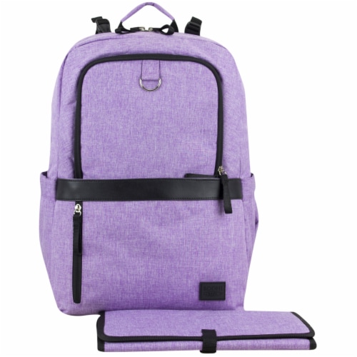 Bodhi Baby Rubin Weekender Tech Diaper Backpack - Purple Chambray Perspective: front