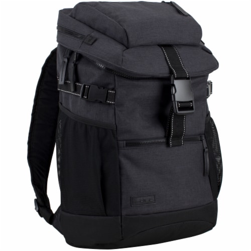 Fuel Barrier Top-Loading Backpack w/ Insulated Zip-Cooler Flap Pocket - Black Perspective: front