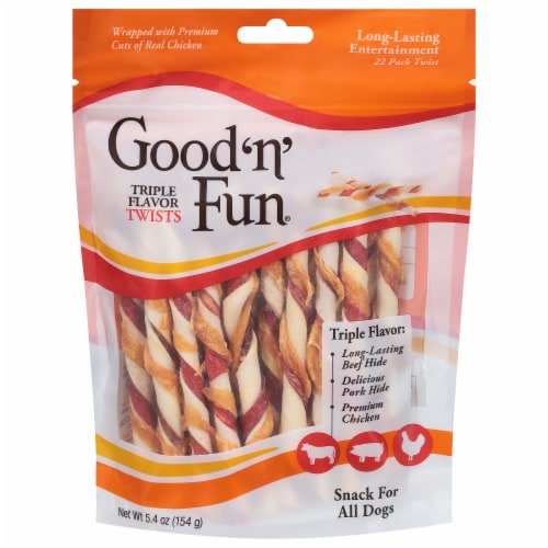 Healthy Hide Good 'n' Fun Triple Flavor Twists Dog Treats Perspective: front