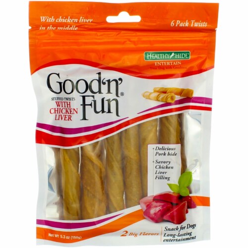 Good 'n' Fun® Rawhide Twists Chicken Liver Recipe Perspective: front