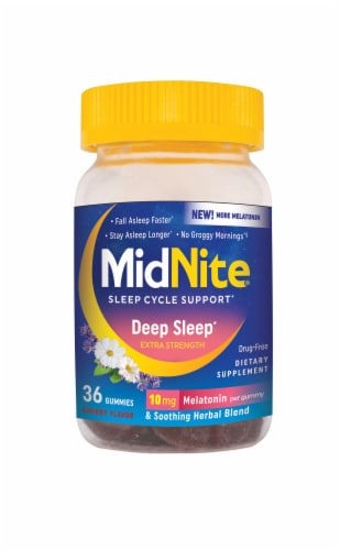 MidNite® Melatonin Deep Sleep Extra Strength Gummies Perspective: front