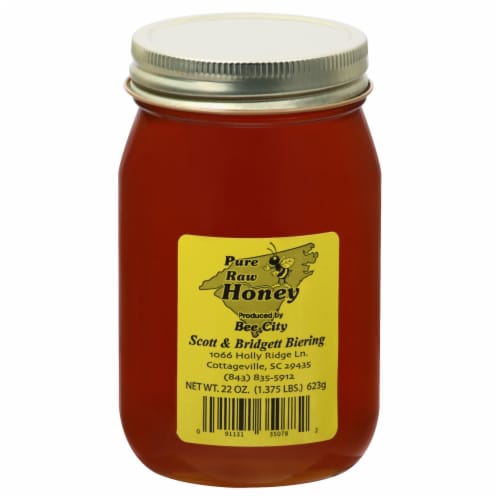 Bee City Pure Raw Honey Perspective: front
