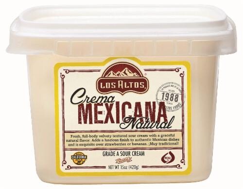 Los Altos Crema Mexicana Natural Sour Cream Perspective: front