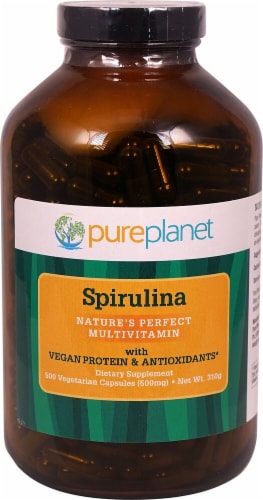 Pure Planet Spirulina Capsules Perspective: front