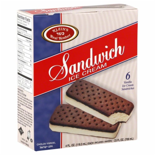 Klein's Real Kosher Ice Cream Snadwich Perspective: front
