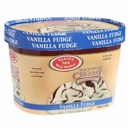 Klein's Real Kosher Smooth and Creamy Vanilla Fudge Ice Cream, 56 oz