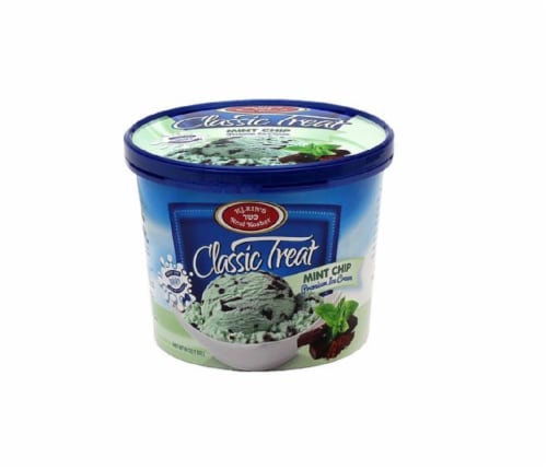 Klein's Classic Treat Mint Chocolate Chip Ice Cream Tub Perspective: front