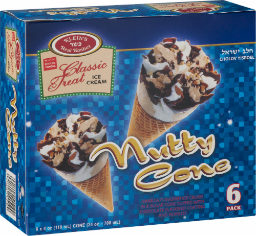Klein's Real Kosher Nutty Cone Classic Treat Ice Cream Perspective: front