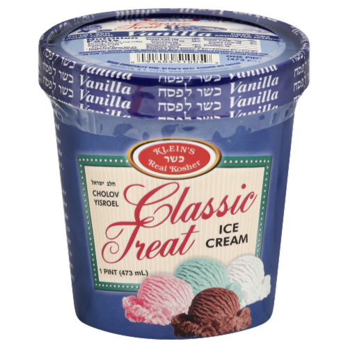 Klein's Classic Vanilla Ice Cream Pint Perspective: front