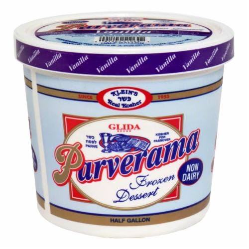 Klein's Real Kosher Parve Vanilla Ice Cream Tub Perspective: front