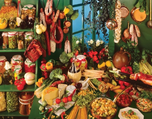 Springbok's 500 Piece Jigsaw Puzzle Italian Kitchen - Made in USA Perspective: front
