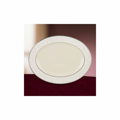 Lenox Pearl Innocence Oval Platter 13 In. Perspective: front