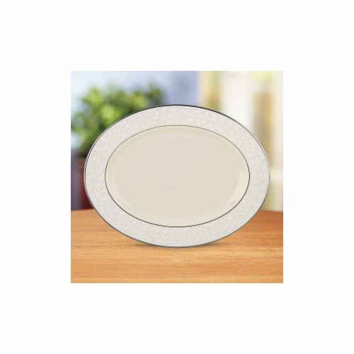 Lenox Pearl Innocence Oval Platter-16 in. Perspective: front