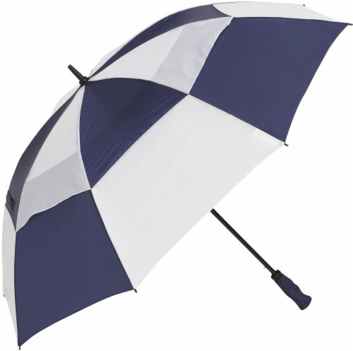 ShedRain Windjammer® Vented Golf Umbrella - Navy Blue/White Perspective: front