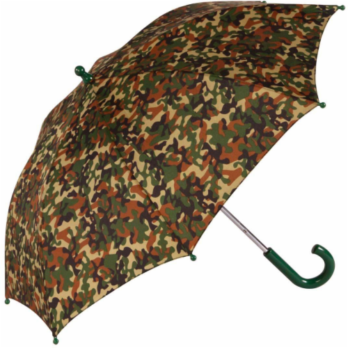 ShedRain Kids' Camo Pattern Stick Umbrella - Green Perspective: front