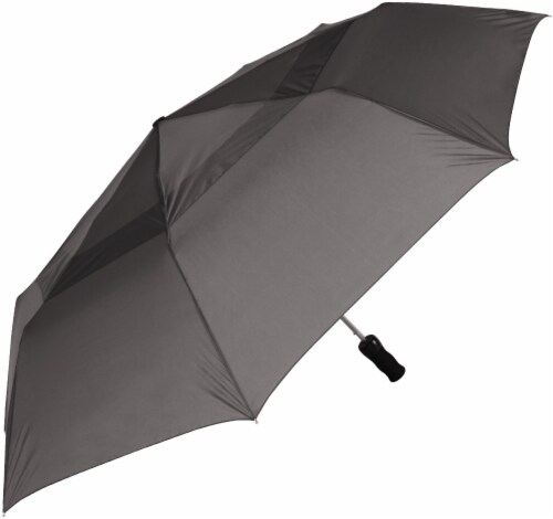 ShedRain Windjammer® Jumbo Auto-Open Compact Umbrella - Charcoal Perspective: front