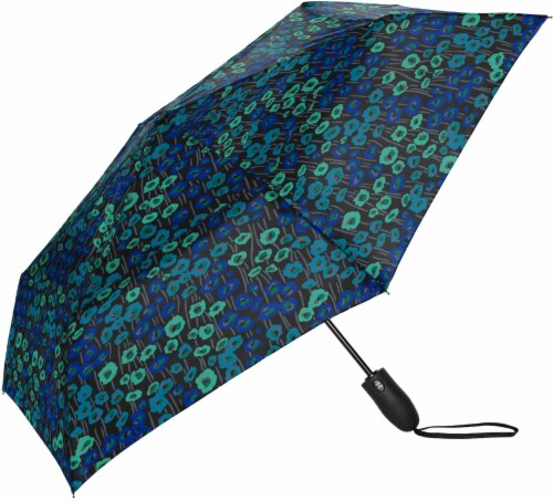 ShedRain Windjammer® Automatic Vented Compact Umbrella - Monet Blue Perspective: front