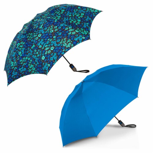 ShedRain Reverse UnbelievaBrella Auto Open Umbrellas - Ocean/Monet Perspective: front