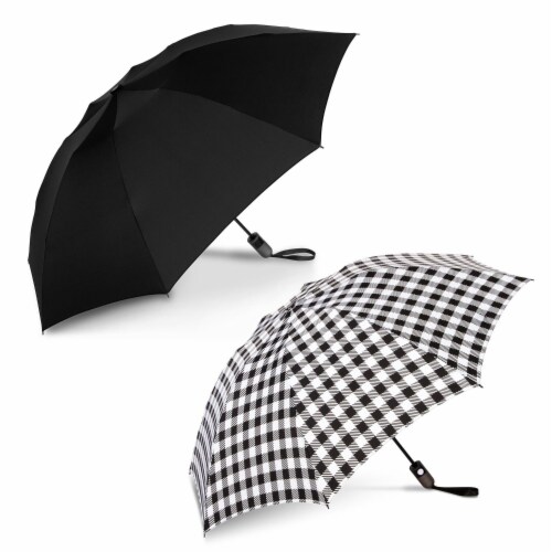ShedRain Reverse UnbelievaBrella Auto Open Umbrellas - Black/Bison Perspective: front