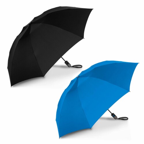 ShedRain Reverse UnbelievaBrella Auto Open Umbrellas - Black/Ocean Perspective: front