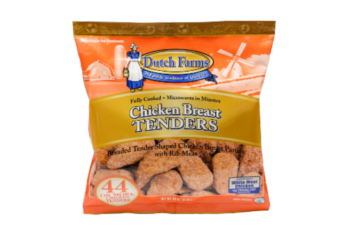 Dutch Farms Frozen Fully Cooked Chicken Breast Tenders Perspective: front