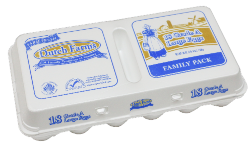 Dutch Farms Large White Eggs Perspective: front
