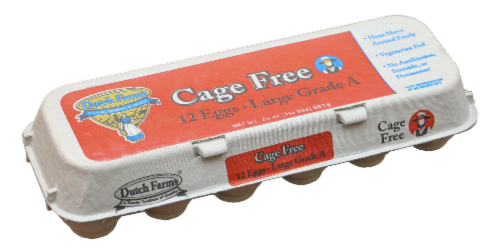 Dutch Farms Cage Free Large Brown Eggs Perspective: front